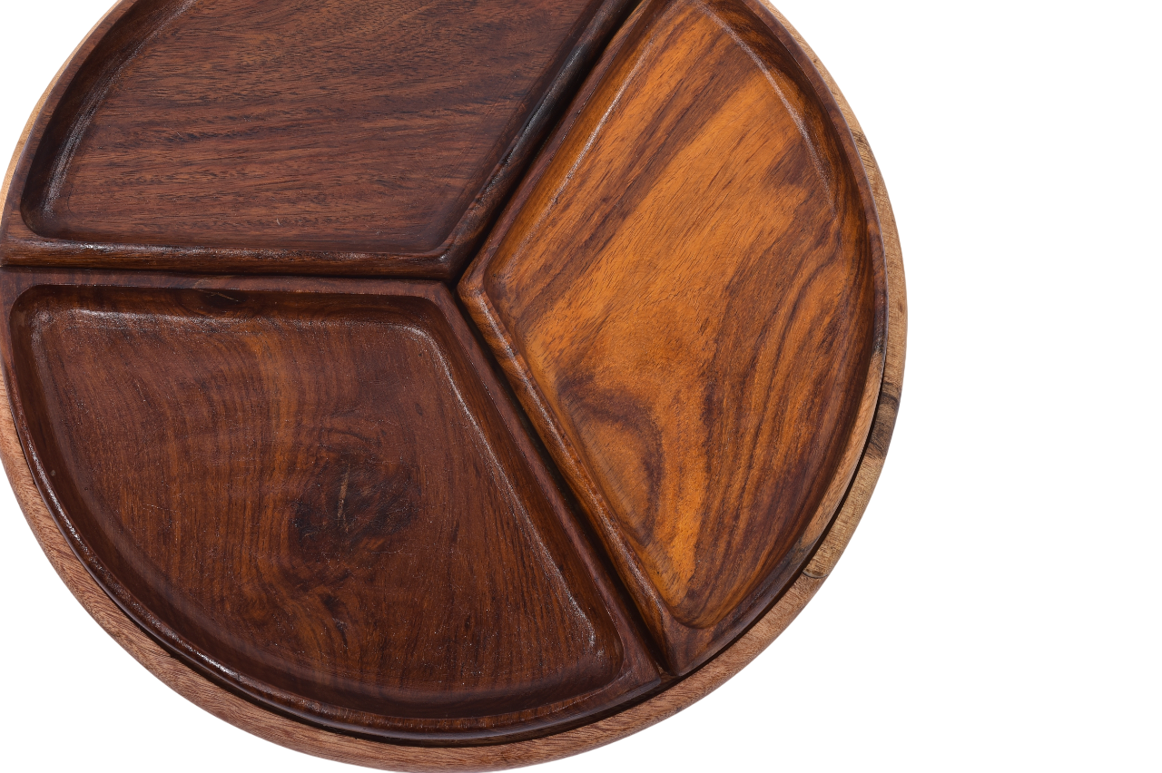 Round Wooden Serving Tray