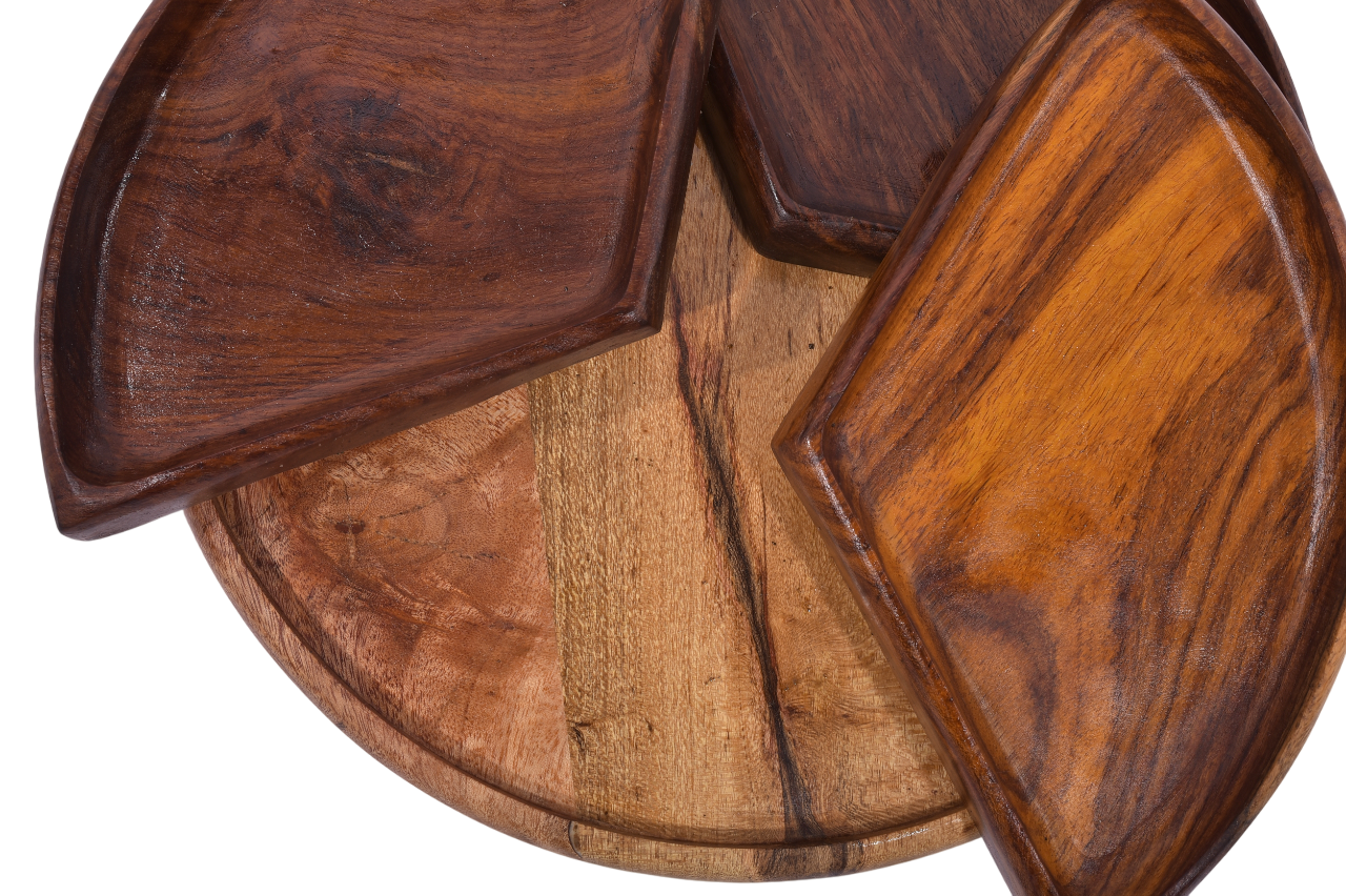 Round Wooden Serving Tray