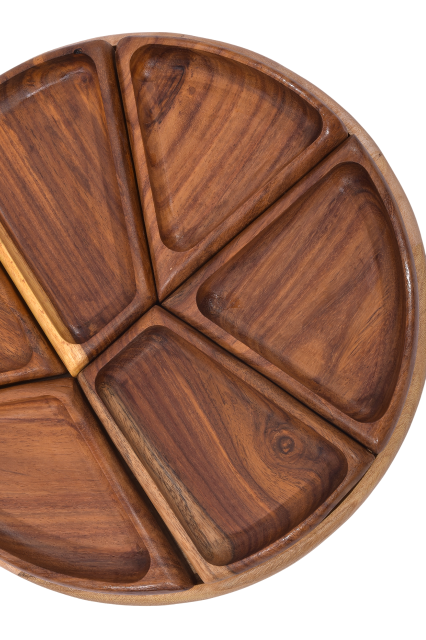 Round Wooden Serving Tray