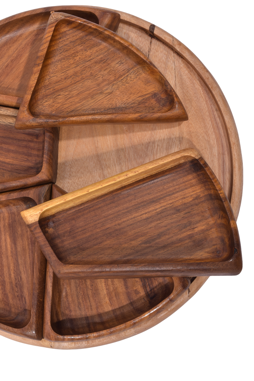 Round Wooden Serving Tray