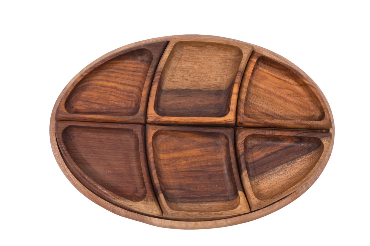 Round Wooden Serving Tray