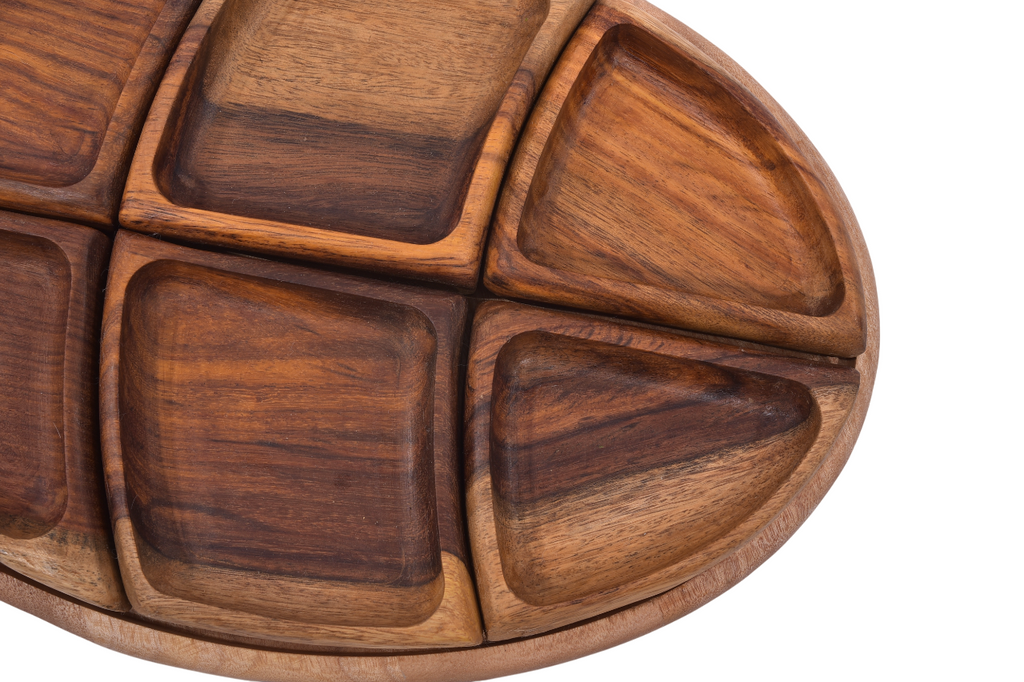 Round Wooden Serving Tray