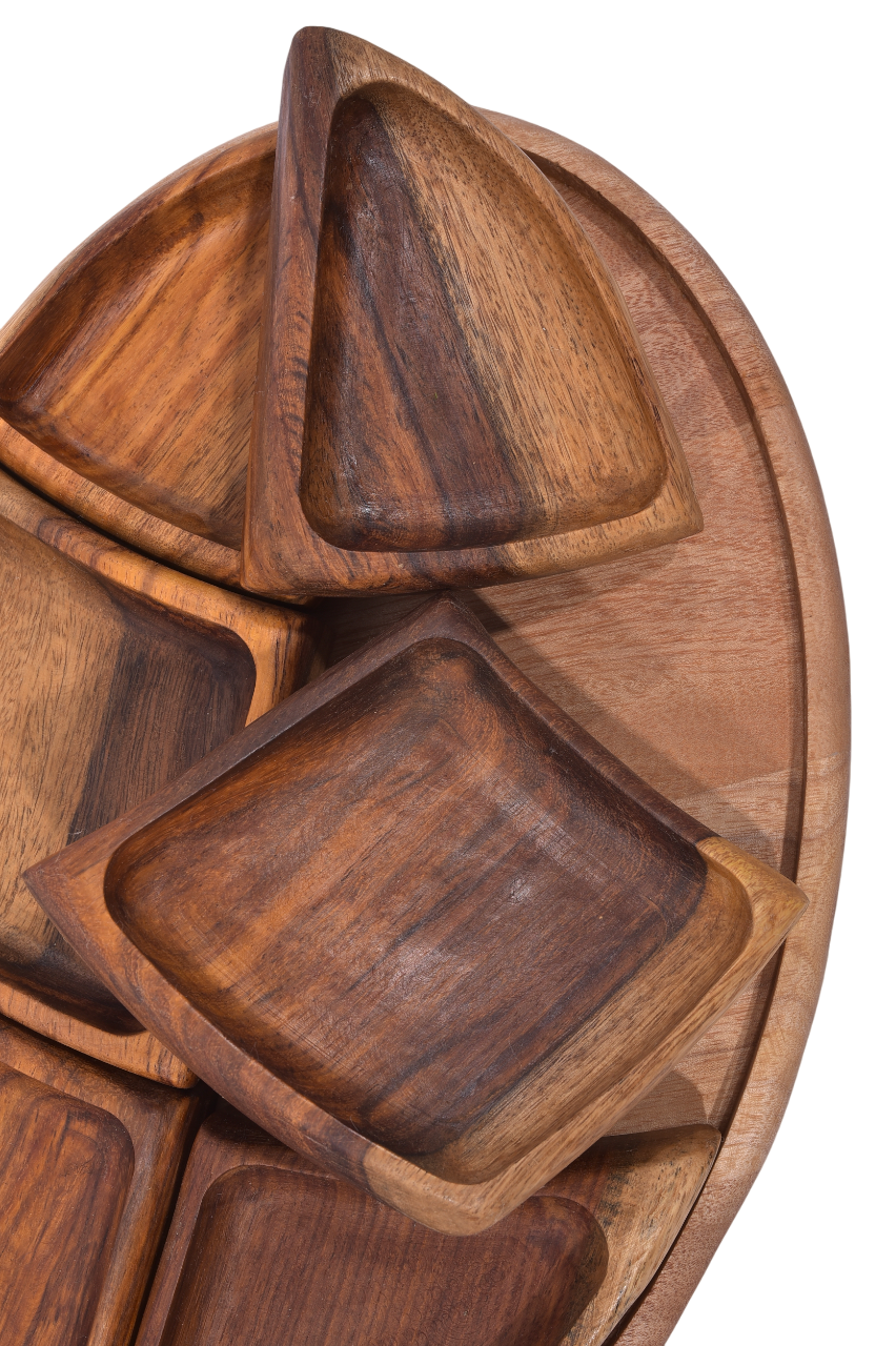 Round Wooden Serving Tray