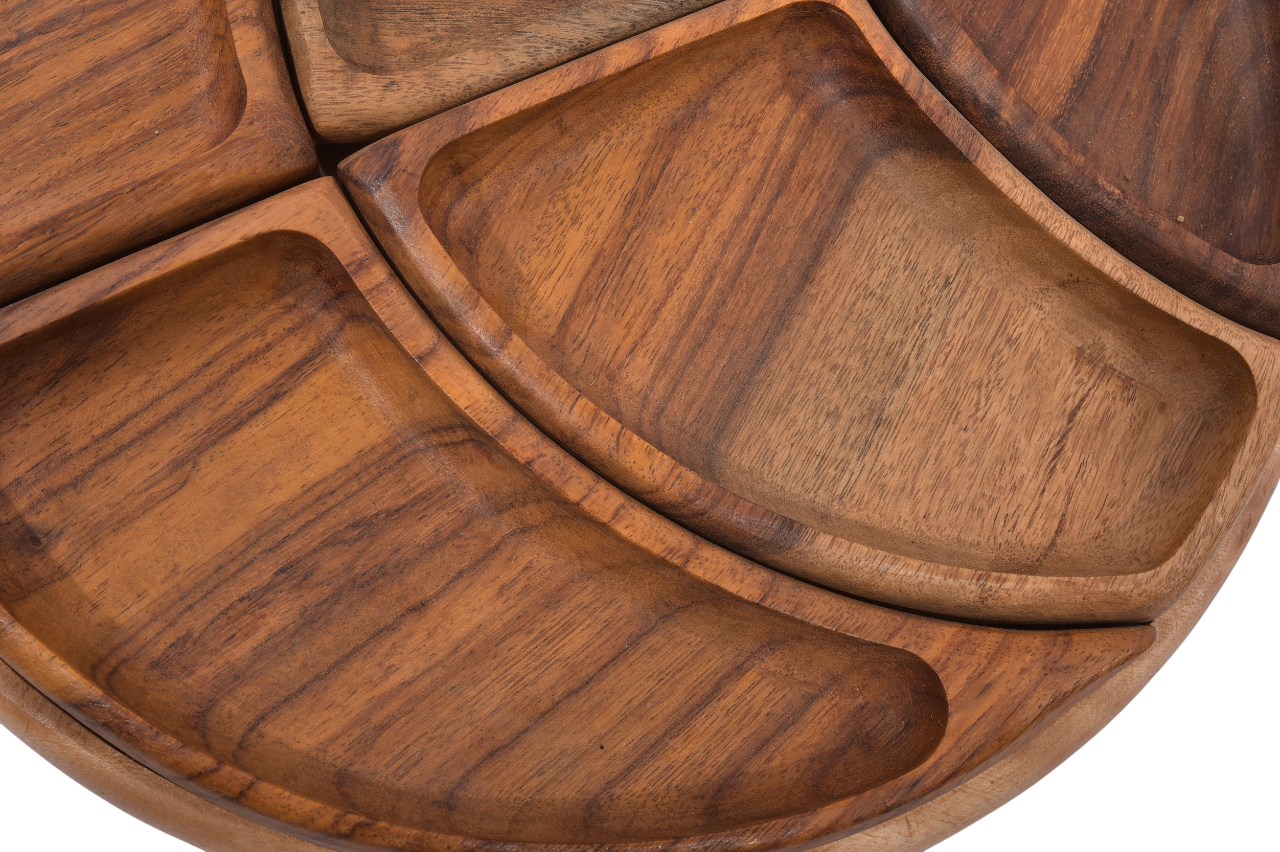 Round Wooden Serving Tray