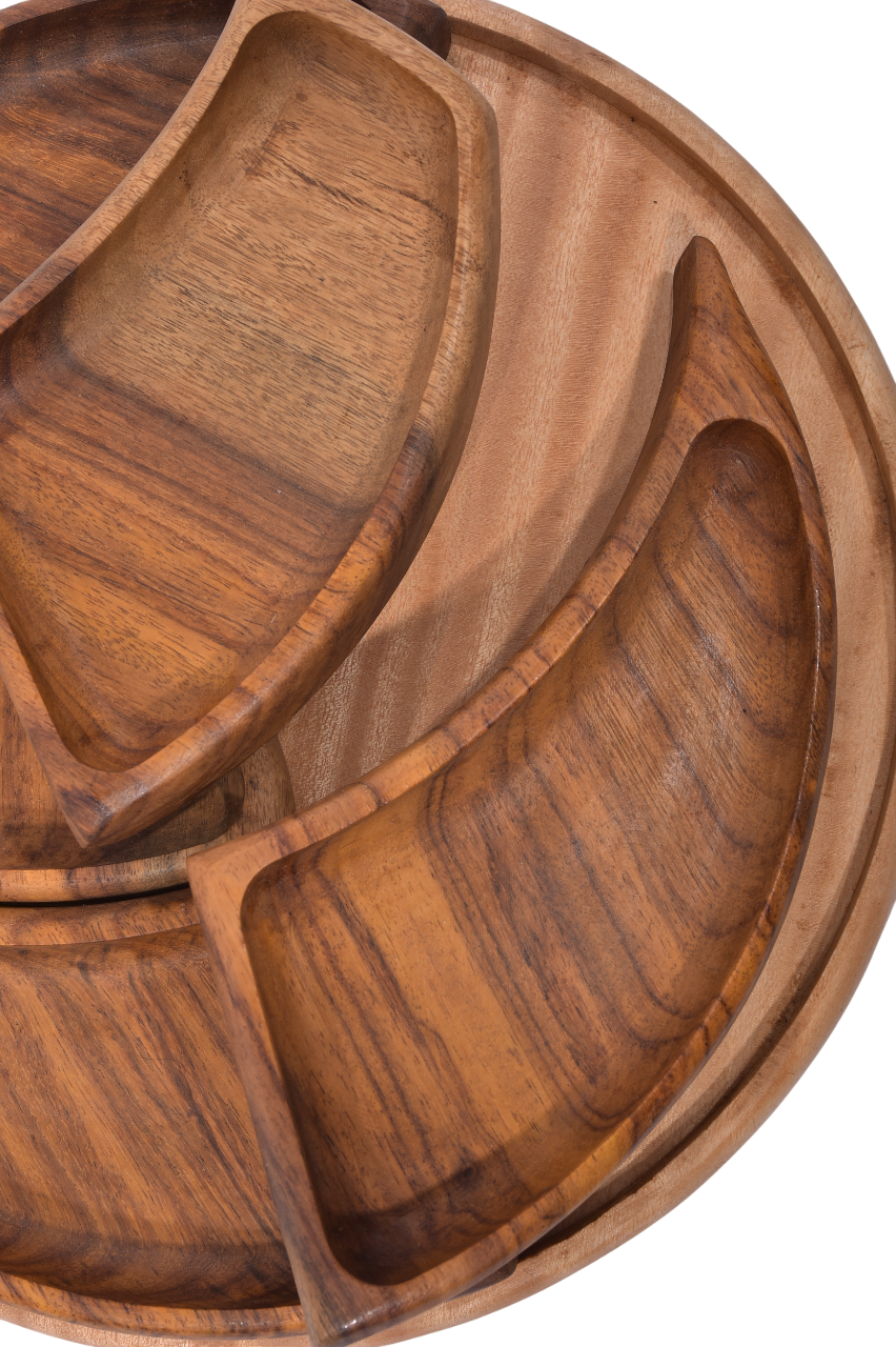 Round Wooden Serving Tray