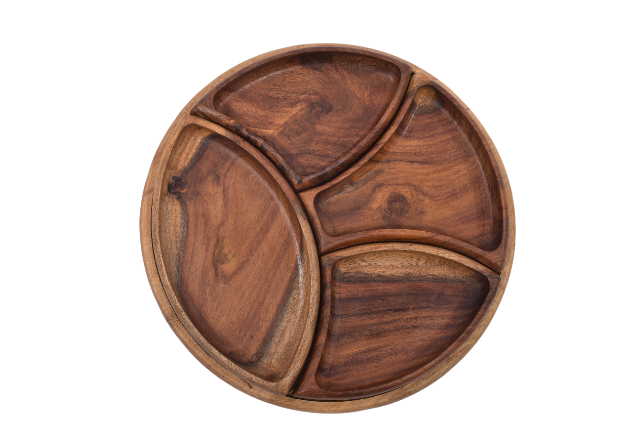 Round Wooden Serving Tray