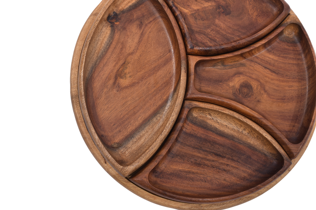 Round Wooden Serving Tray