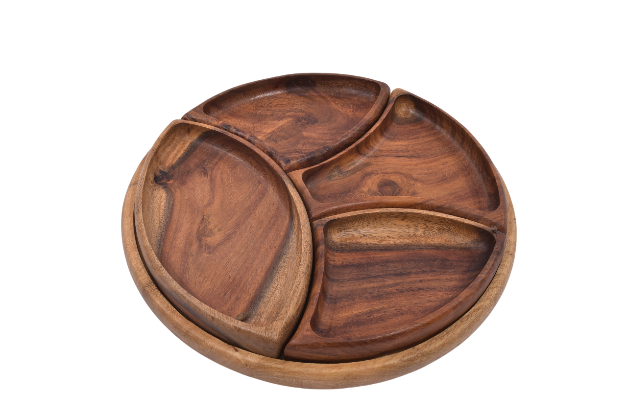 Round Wooden Serving Tray