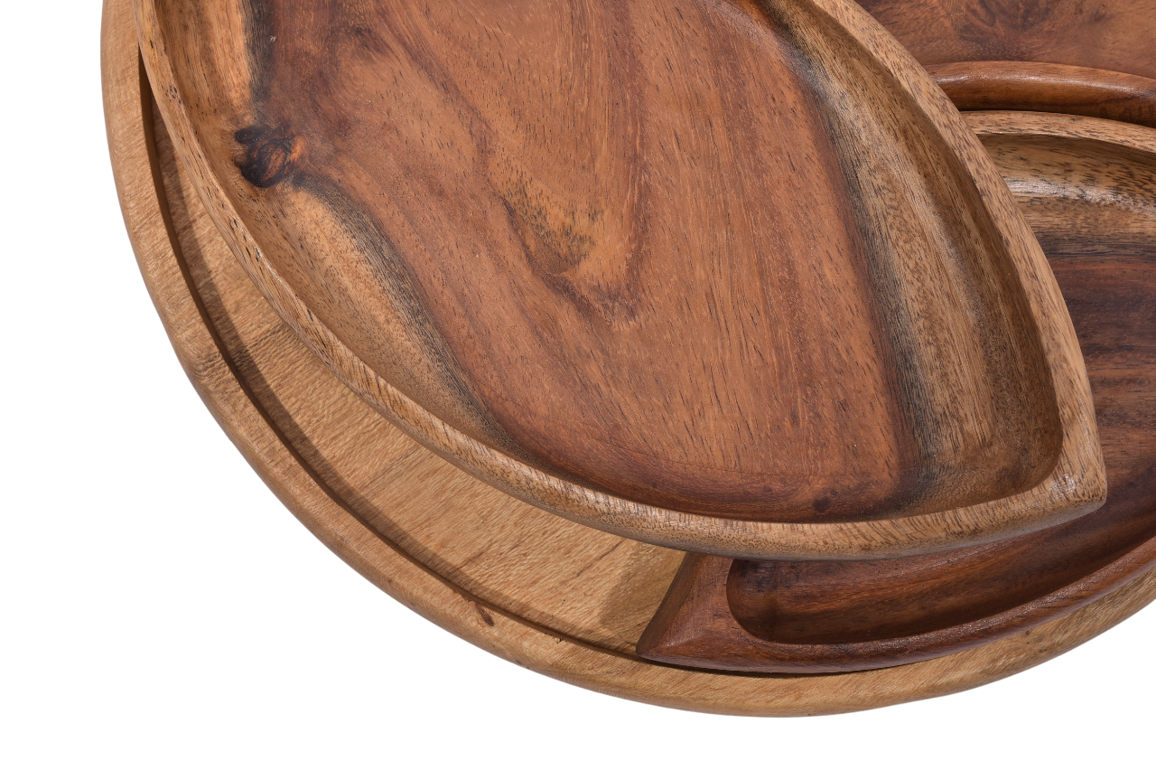 Round Wooden Serving Tray