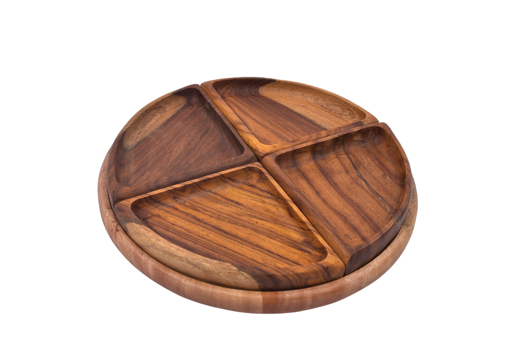 Round Wooden Serving Tray