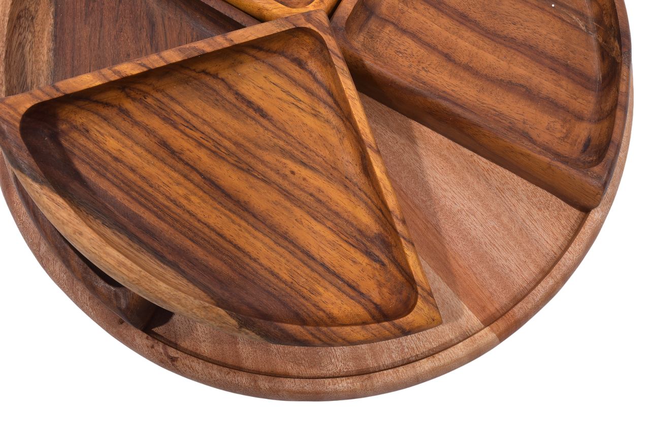 Round Wooden Serving Tray