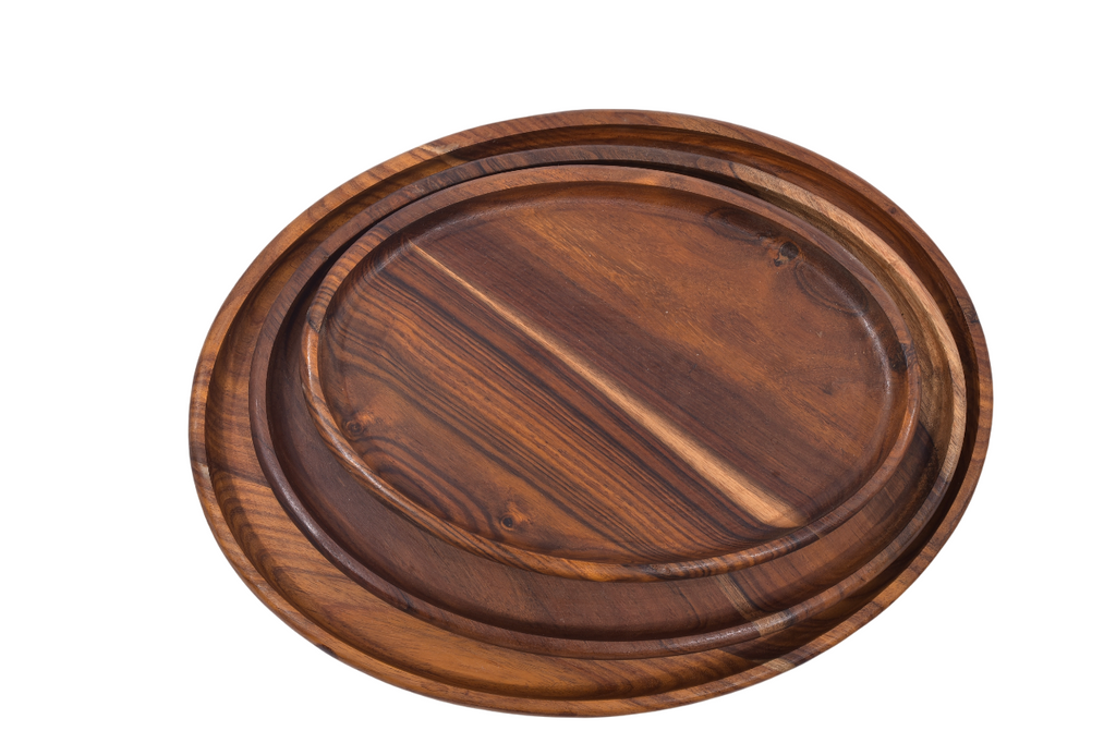 Round Wooden Nesting Trays
